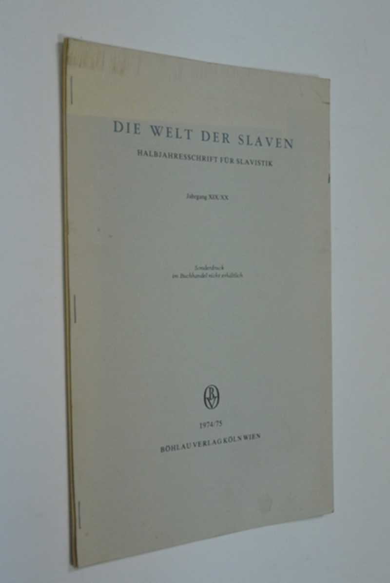 Welt der Slaven-Halbjahresschrift fur Slavistik. \\ Мир славян. Полугоговые статьи по славистике