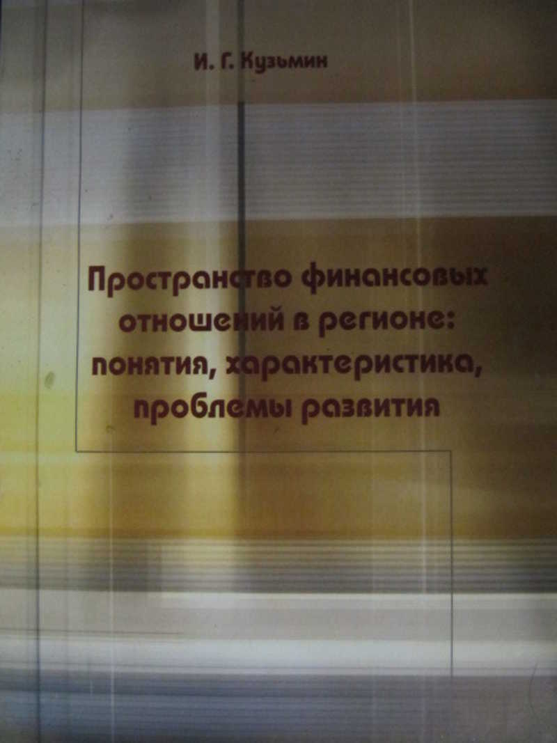 Пространство финансовых отношений в регионе: понятия, характеристика, проблемы развития